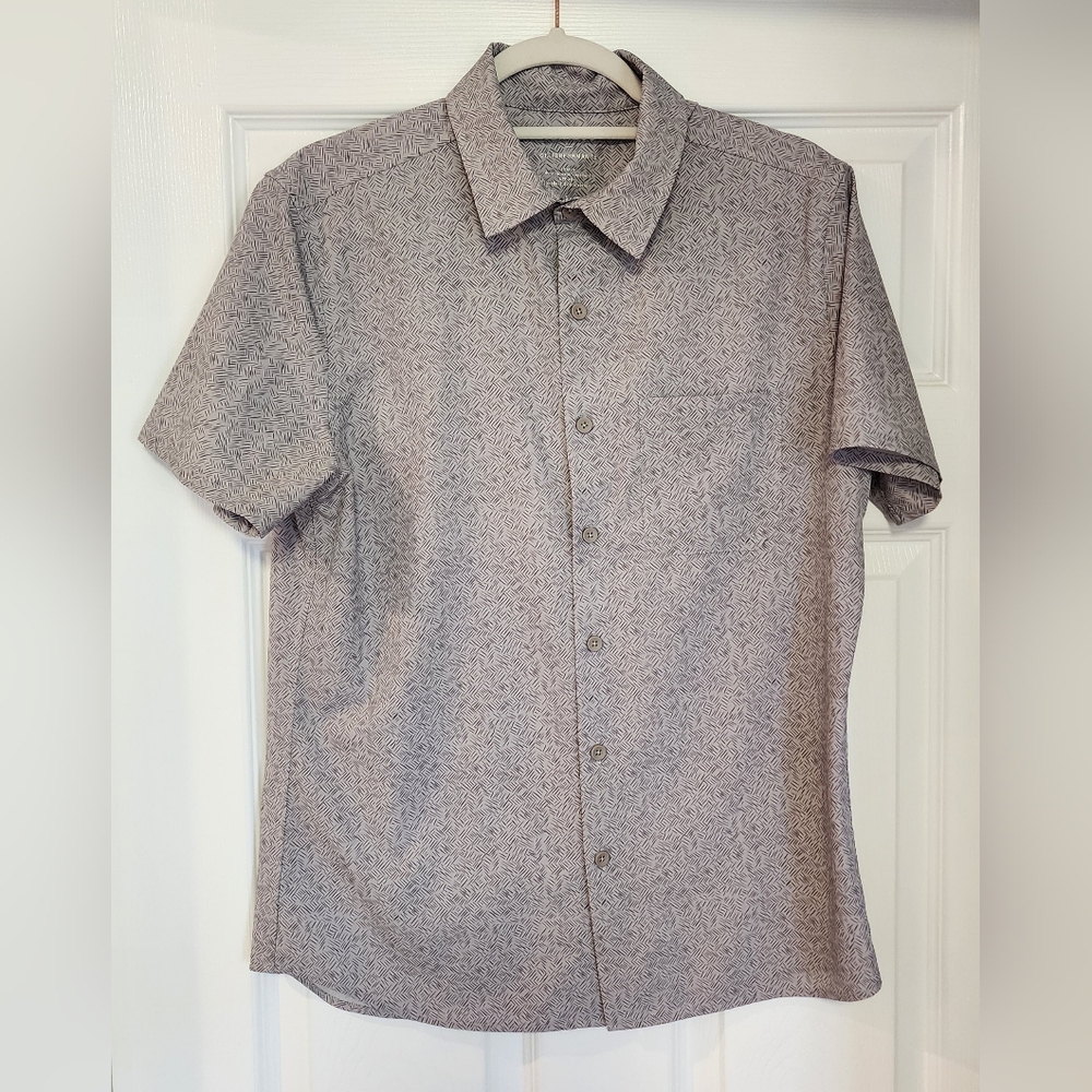 01.ALGO Gray Quick Dry Performance Shirt | Men's Small | Stretch | UPF 40